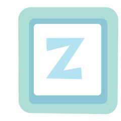 Single pastel-colored alphabet block with the letter Z. Clean and minimal design ideal for educational visuals, branding, or kids' learning tools.