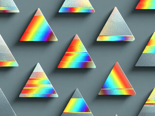 Iridescent Triangle Tiles Pattern: Abstract Background Texture