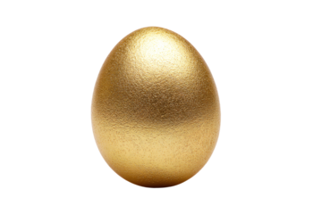 3D Render a golden egg on a white background