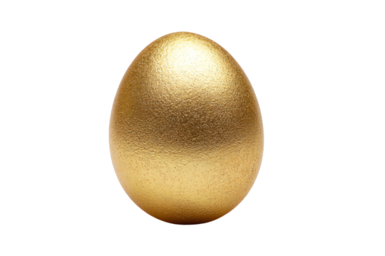 3D Render a golden egg on a white background