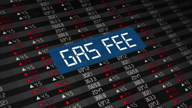 Gas Fee Rising Concept and Stock Market Chart