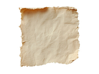 Obraz premium Aged parchment with torn edges isolated on black paper textured, Isolated, Transparent Png