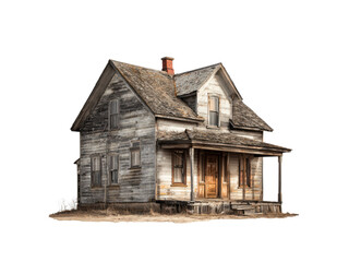 Weathered wooden dwelling with rustic charm and aged facade image, Isolated, Transparent Png