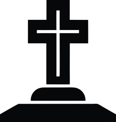 cross grave marker vector icon. Halloween Related Vector Icon.