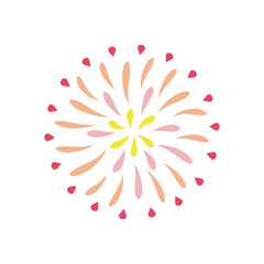 Orange Firework – Round Shape (PNG Transparent Background）