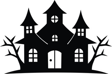 haunted house vector icon. Halloween Related Vector Icon.
