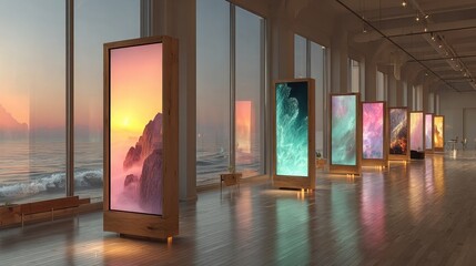 Mood-based digital art frames displaying AI-curated art aligned with occupantâ€™s current neuro-emotional feedback