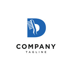 Letter D Toothbrush Logo Icon Vector