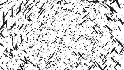 Abstract Chaotic Black Lines on White Background – Modern Grunge Texture Art