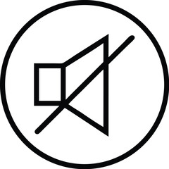 A circular mute icon with a crossedout speaker indicates no sound is playing