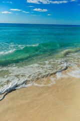 Playa Chacmool in Cancun Hotel Zone with Lifeguard Tower and Turquoise Caribbean Sea
