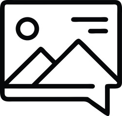 A scenic landscape with mountains and sun in a minimalist graphic design