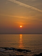 Early dawn, sea horizon sunrise, beautiful natural sunrise dawn seascape background, Yeongdeok sea, South Korea - 동트는 새벽, 바다 수평선 해돋이, 아름다운 자연의 일출 새벽 바다 풍경 배경, 영덕 바다, 한국