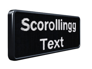 Scrolling Text on Digital Display with Transparent Background, PNG
