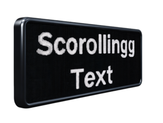 Scrolling Text on Digital Display with Transparent Background, PNG