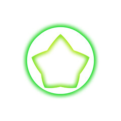 Green glowing star icon with transparent background
