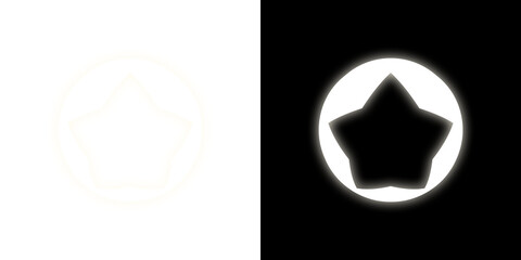 Glowing star icons on transparent and black backgrounds
