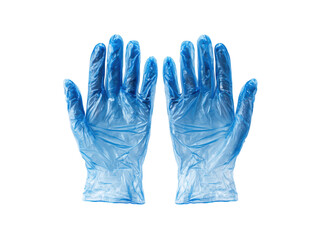 Translucent blue disposable hand coverings gloves healthcare, Isolated, Transparent Png