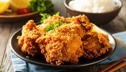 Homemade Chicken Karaage, Japanese Style Fried Chicken.