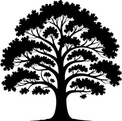 Obraz premium mango tree silhouette vector illustration