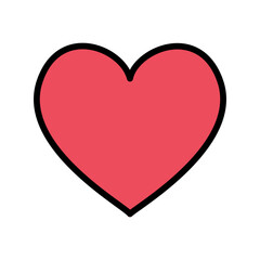 simple red heart vector icon illustration