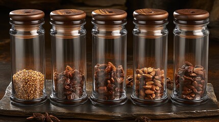 Salt and pepper shakers on wooden table

