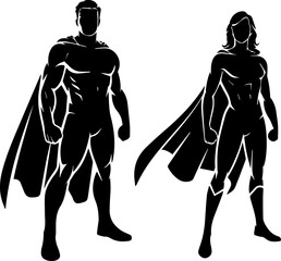 superhero silhouette black silhouette vector illustration
