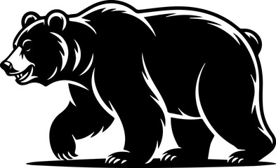 Bear silhouette vector and illustration