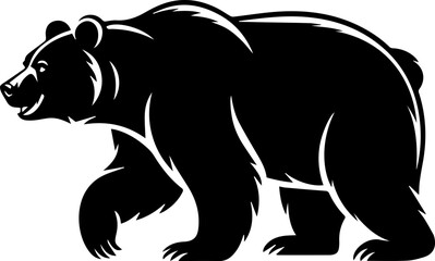 Bear silhouette vector and illustration