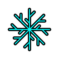 bright blue snowflake vector icon illustration