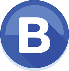 Obraz premium Vector art of a vibrant blue circle showcases a bold white letter b, ideal for branding or logos