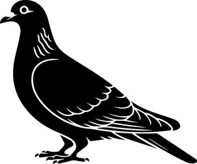 Obraz premium pigeon silhouette vector illustration, coloring book page