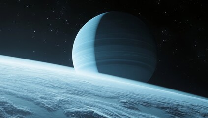 Alien planet with ringed gas giant