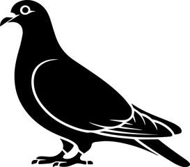 pigeon silhouette vector illustration, coloring book page
