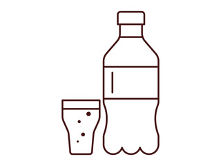 Soft drink icon. Beverages outline icon. Simple drink or beverages vector illustration in modern thin line style.
