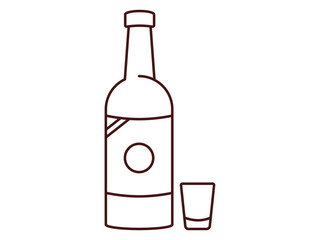 Soju icon. Beverages outline icon. Simple drink or beverages vector illustration in modern thin line style.