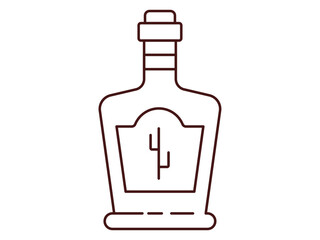 Tequila icon. Beverages outline icon. Simple drink or beverages vector illustration in modern thin line style.