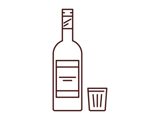 Vodka icon. Beverages outline icon. Simple drink or beverages vector illustration in modern thin line style.