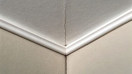 Cracks in ceiling corner highlight foundation problem that can affect structural integrity of home