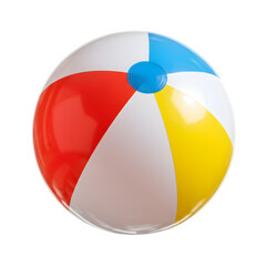 Beach Ball &ndash; Colorful Inflatable Toy for Summer Fun and Outdoor Activities, Isolated on White or Transparent Background