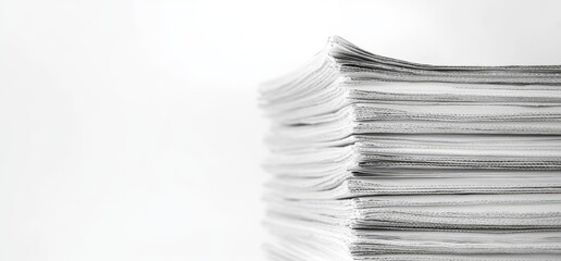 Stacked Papers, Office Documents, Simple Background