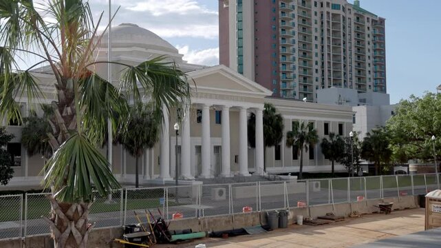 Supreme Court of Florida building with construction and stable video.