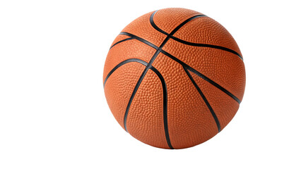 Obraz premium Textured orange basketball with black lines isolated on a transparent background
