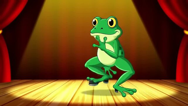 Tap Dancing Frog on Stage.