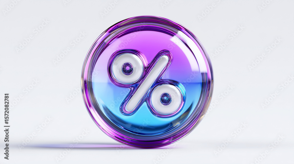 Fototapete 3d glass holographic shield frame with tick sign front, side and angle view. isolated protect, guard