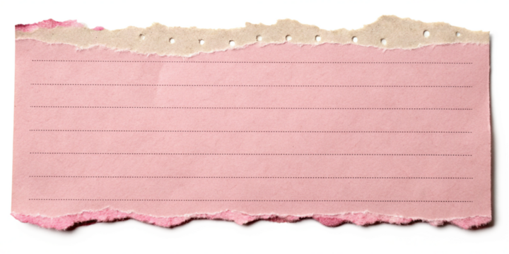 blank note paper on pink background