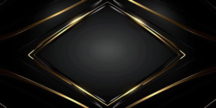 Diamond-shaped gold and black frame with glowing light edges. Great for luxury intros, product showcases, or elegant branding.