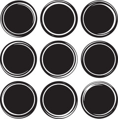 Abstract Hand Drawn Circles Vector Set in Doodle Style