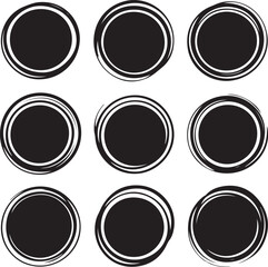 Abstract Hand Drawn Circles Vector Set in Doodle Style