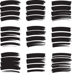 Hand Drawn Brush Stroke Rectangles Abstract Vector Set